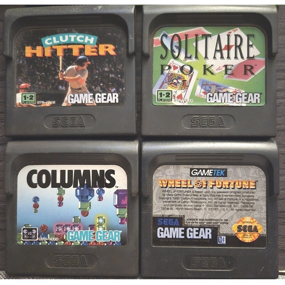 Sega Game Gear 4-Game Lot: Columns, Wheel of‎ Fortune & More